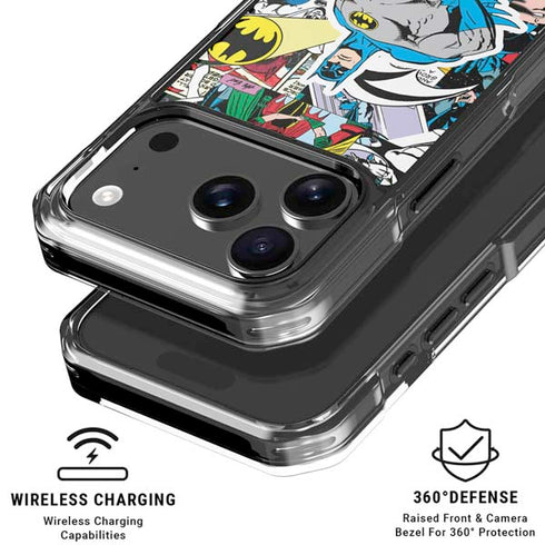 DC Comics Batman Vintage Pose Collage Art iPhone 17 Pro Max Clear Case